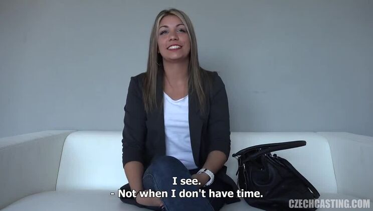 Hot Brunette Dominika Czech Casting with Small Tits