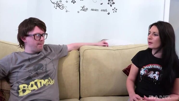 Sophie Garcia Sloppy Blowjob for Nerdy Guy