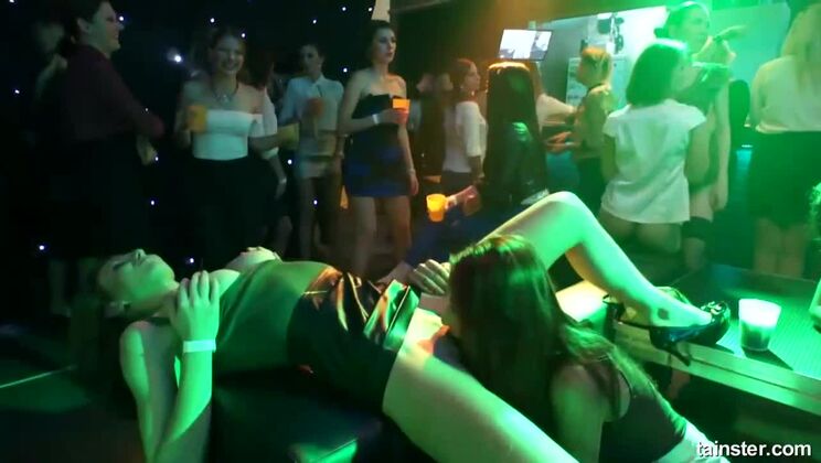 Wild CFNM Party - Group Lesbian Sex with Stockings & Swinging