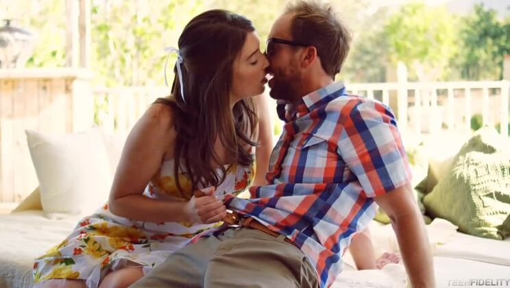 Jorden Kennedy's Freckles Get Covered by Ryan Madison's Cum Outside