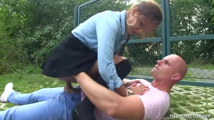 Bella Baby Gets Pissed On Outdoors - Big Tits & Tattoos