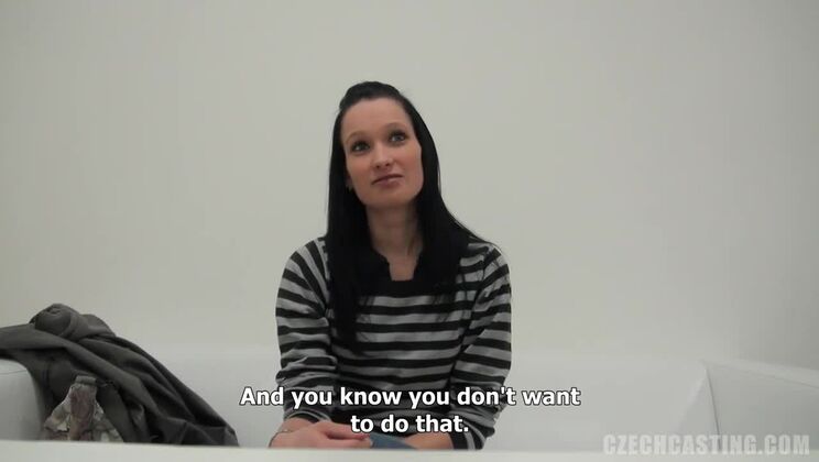 Brunette Amateur Petra in European Casting