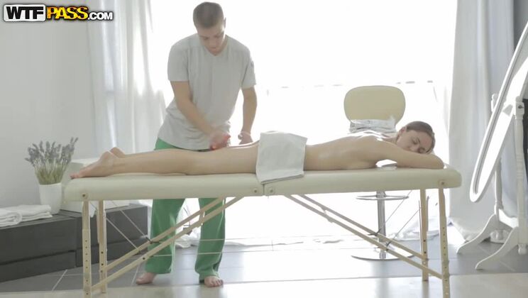 Aruna Aghora and Nikolas Give a Brunette an Unforgettable Massage