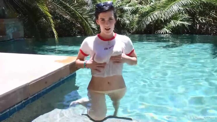 Brunette Beauty Bella Alone Outdoors