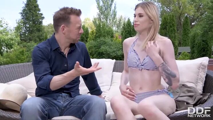 Blonde Girl Fucked by the Pool