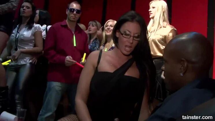 Blonde and Brunette Sluts Fuck Hard at Disco Party