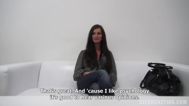 European Brunette in Czech Casting Session