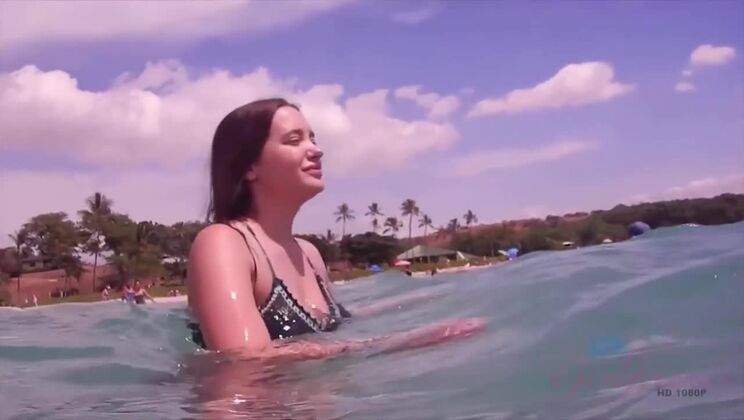 Small tits Gia Paige loves beach sex and footjobs