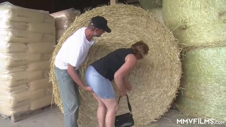 Blonde Granny Gets Cumshot from Big Cock Farmer