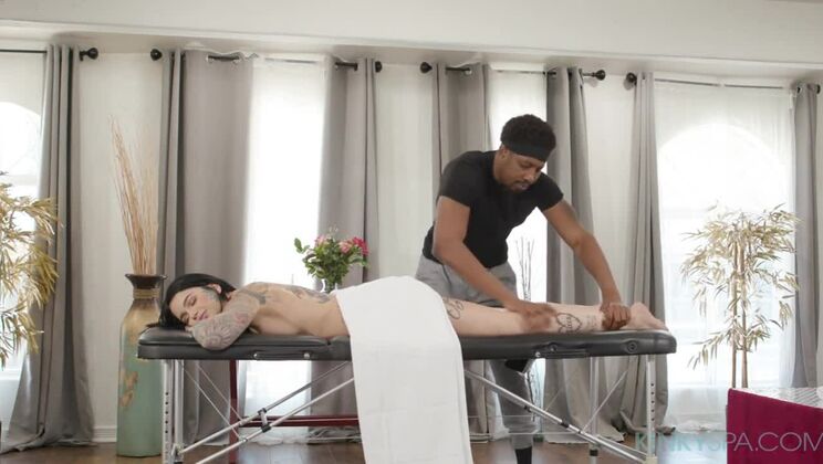 Leigh Raven Gets Nailed By Her Hung Black Masseur