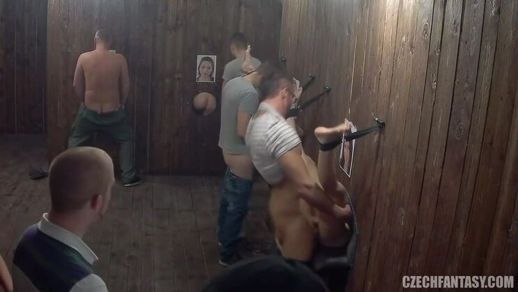 European Big Tits Blonde in Czech Gloryhole Fantasy