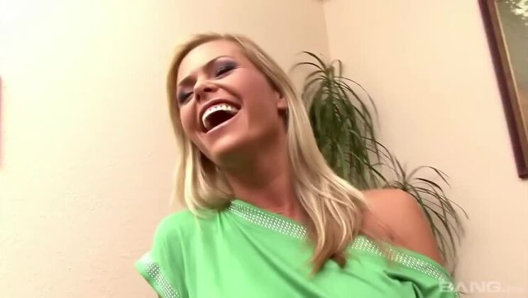 Blonde Hairy Beauty Masturbates Solo with Vibrator