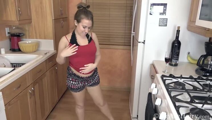 Hairy Blonde Brooke Bliss Strips and Plays