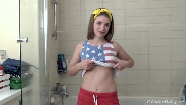 Naked Gunita in the Bathroom