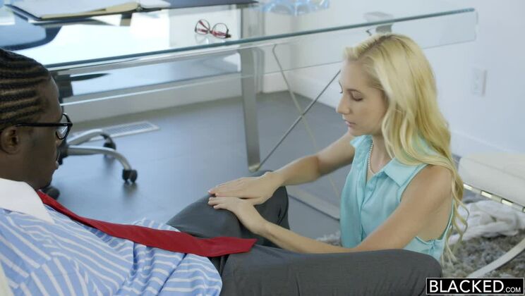 Blonde Bombshell Sucks Boss's Big Dick