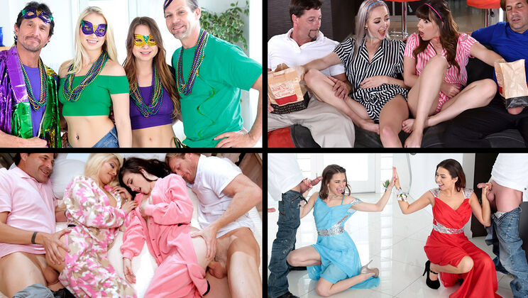 Hot Daughters Trade Partners for Hardcore Sex