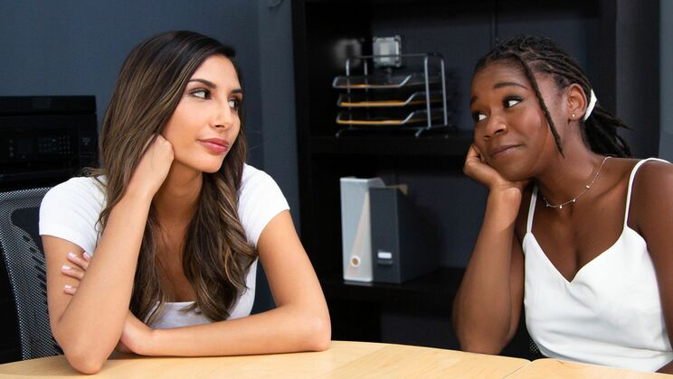 [WebYoung] - Lesbian Interracial Encounter at Workplace - Gianna Dior - Hazel Grace