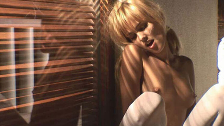 Blonde Sasha in White Lingerie