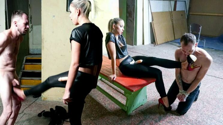 Femdom Ballbusting with Blonde Julia