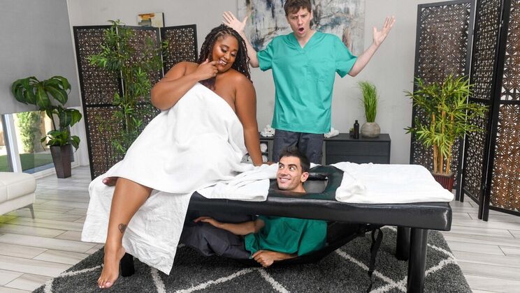 Sneaky Masseuse Loves Large Boobs