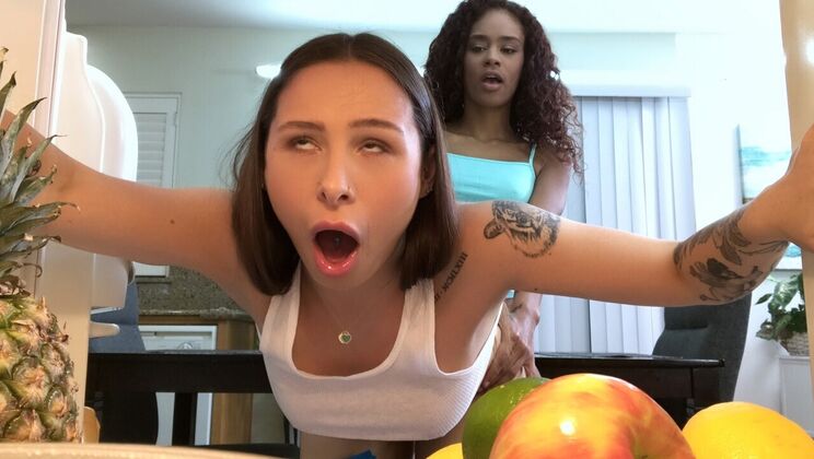 Interracial Strap-On Play: Scarlit & Mia Cheat Hard