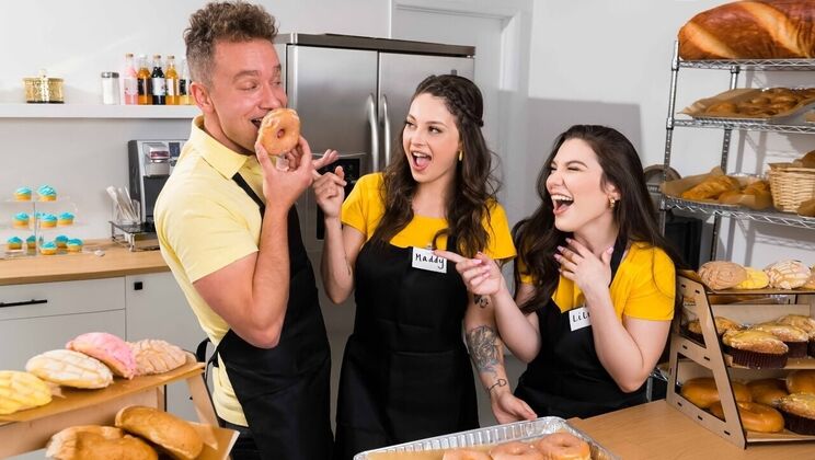 Blonde and Brunette in Naughty Thong Action