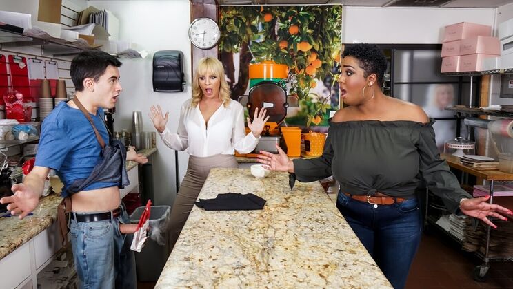 Hot Barista's Big Cock Blowjob