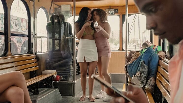 Threesome on a Bus with Kira Perez