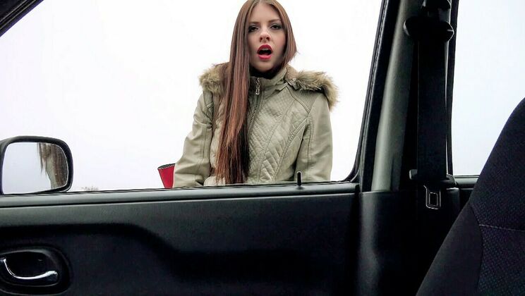 Athletic European Babe Fucks in Car