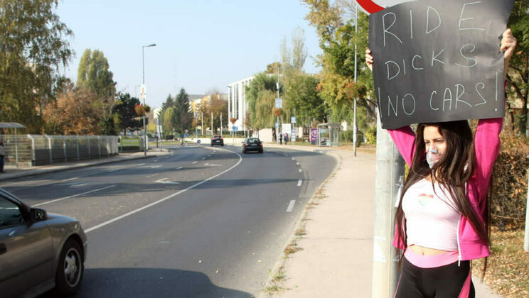 European Brunette Sherill Collins Masturbates