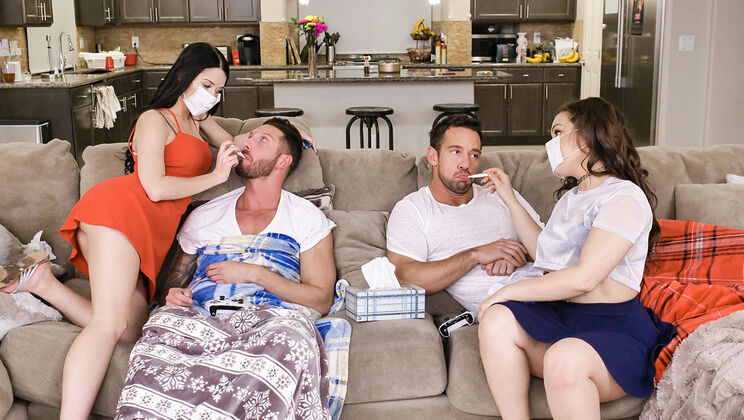 Stepdad's Foursome with Daughter's Friends