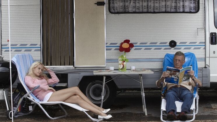 Bored Blonde Bitch Loves Camping Sex