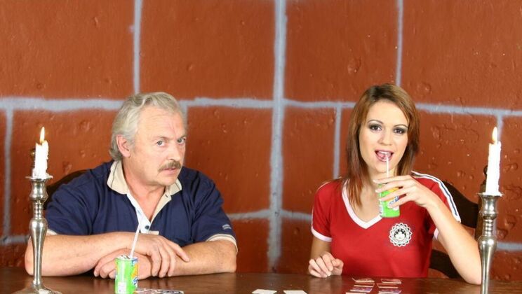 Old Gustavo and Young Ralucka's Blowjob Fun