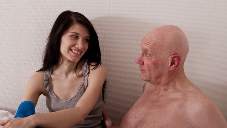 Brunette Maid Lilli Seduces Older Hugo