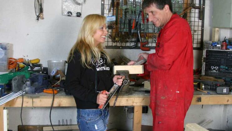 Kissing and Cum Swallowing with Andre's Wooden Cock