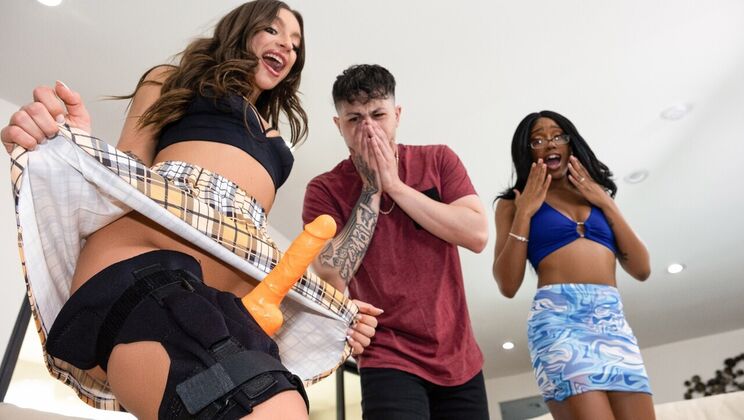 Big Natural Tits and Strap-On Play