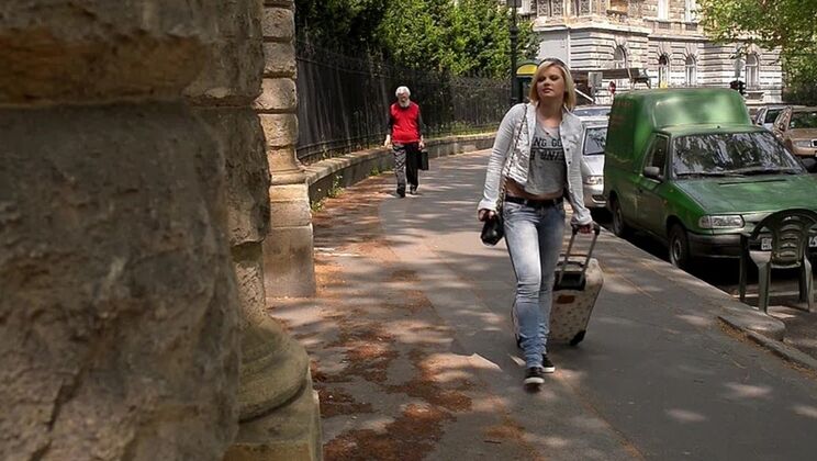 Blonde Tourist Angel Black Gets Anal Fucked by Stranger