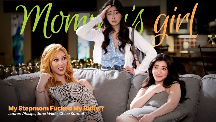 Shaved Stepmom and Bully Threesome – Kissing and Fingering