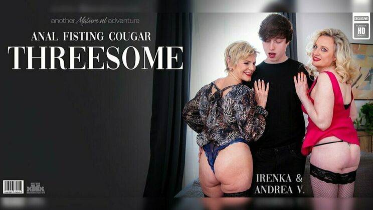 [Mature.nl] - Cougars Irenka and Andrea V. Get Down with a Toyboy in a Crazy Anal Threesome