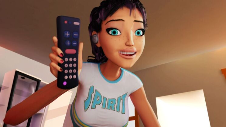 Animated POV Teasing with Brunette Cheerleader