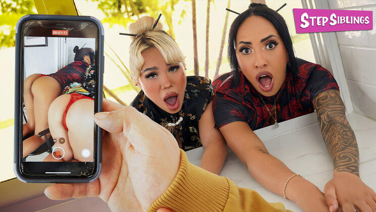 Stuck Between a Blonde and an Ebony Beauty