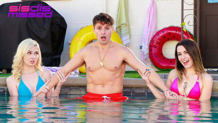 Long Hair Blonde and Small Tits Brunette Threesome