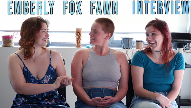 Emberly, Fawn, and Fox: A Sexy Chat in the Bedroom
