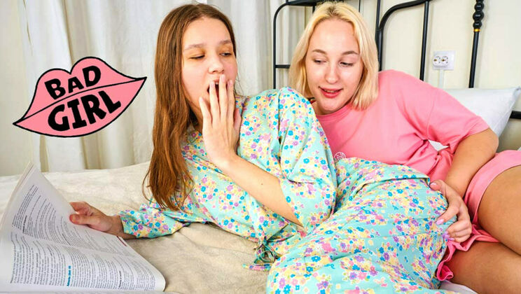 Blonde Kitty and Brunette Avrori Learn Pussy Spelling