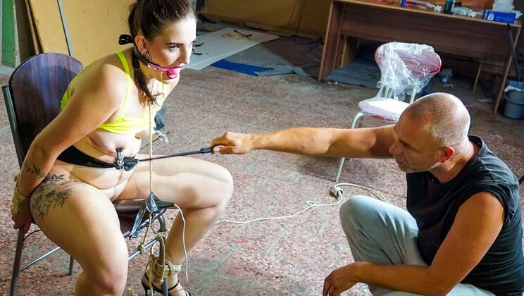 Brunette Suzie Gets Dominated in High Heels and Skirt