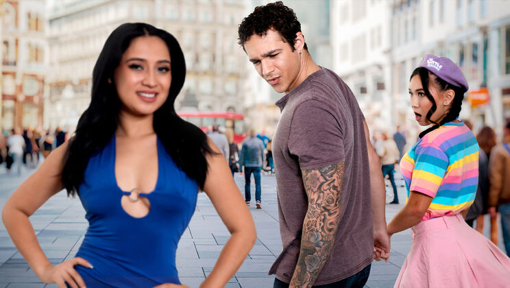 Latina Jayden Marcos Joins Asian Threesome - Blowjob & Pussy Licking Fun