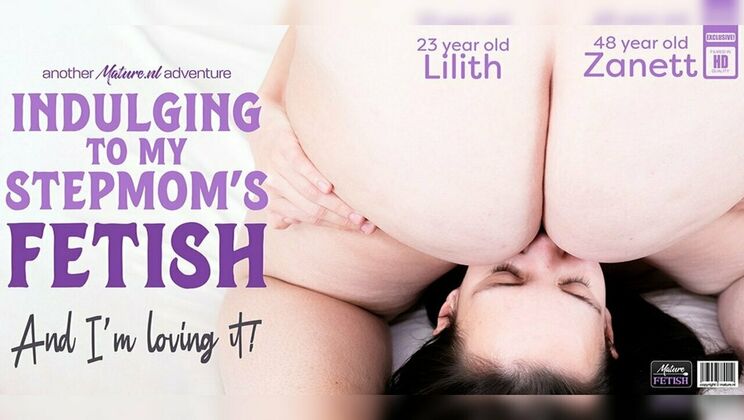 Curvy stepmom Zanett sits her big hairy pussy on stepdaughter's face