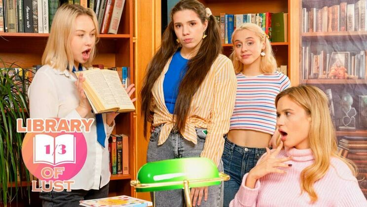 [ClubSweethearts] - Library of Lust: Hot Lesbian Foursome with Sara Bork & Novella Night - Sara Bork - Novella Night - Nice Viki - Molly Cute