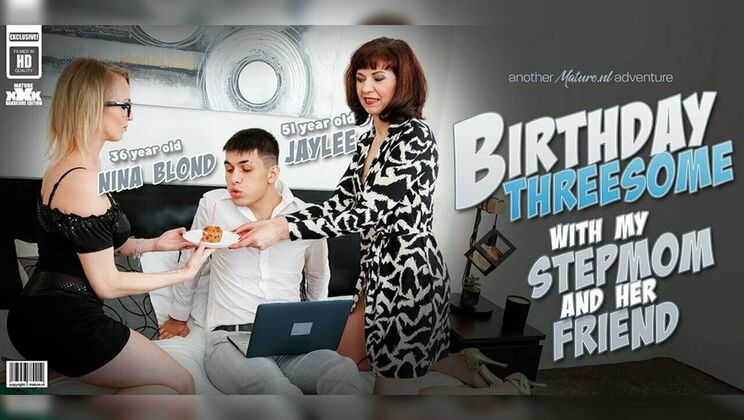 Stepmom and blonde friend share stepson for a wild threesome