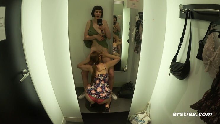 Blonde Bombshell Delfine and Brunette Babe Sally B Get Exhibitionistic